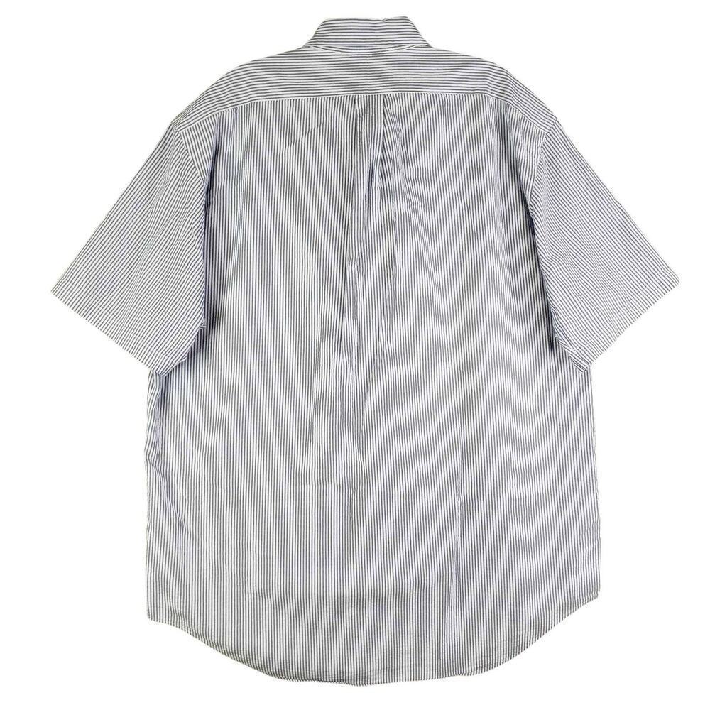 Polo Ralph Lauren Shirt Mens Size Large Blue Striped Seersucker SS Button Down - Picture 3 of 9